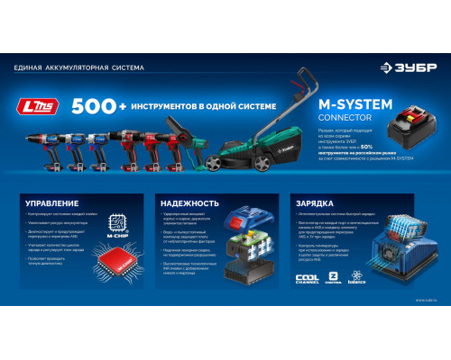 ЗУБР High Power, 20 В, 12.0 А·ч, аккумулятор LMS, ПРОФЕССИОНАЛ (BP-H-20-12)