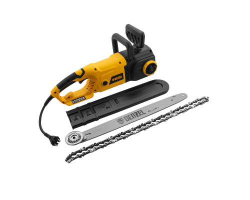 Пила цепная электрическая EDS-2200, 2.2 кВт,продольная, шина 45 см, шаг 3/8, паз 1.3 мм, 62 звена Denzel (95619)