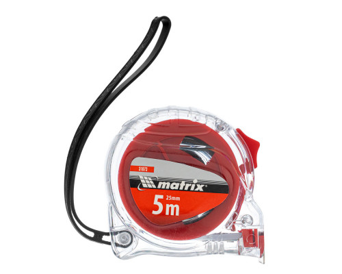 Рулетка Crystal,5 м х 25 мм,корпус из поликарбоната Matrix
