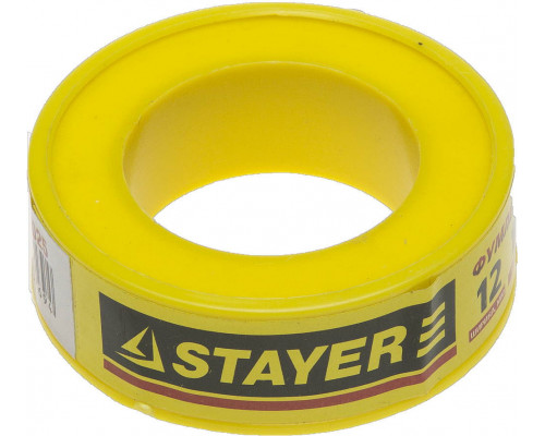 ФУМ лента 0,075 мм х 12 мм х 10 м, плотность 0,25 г/см3 STAYER 12360-12-025