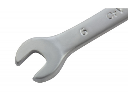 Ключ комбинированный, 6 мм, CrV, матовый хром Matrix