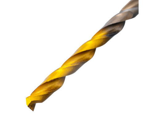 Набор сверл по металлу, 1-10 мм, Р6М5К8-TiN, Golden Tip, 19 шт Denzel (723008)