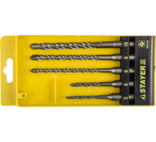 Буры SDS-plus набор 5 шт: 5/6x110, 6/8/10х160 мм STAYER Professional 2930-H5