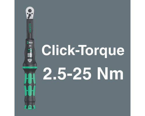 Набор торцевых головок с динамометрическим ключом Click-Torque A 5 Set Torque 1, 2.5-25 Нм, 16 пр. Bicycle WE-004180