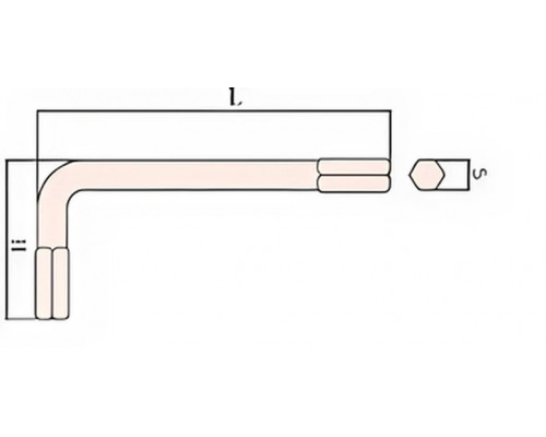 Ключ шестигранный 3 искробезопасный сплав AlCu 166-3, HORTZ
