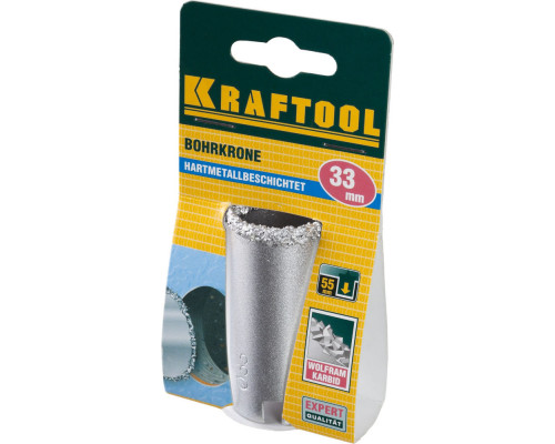Коронка кольцевая 33 мм, L 55 мм, карбид вольфрама KRAFTOOL 33401-33_z01