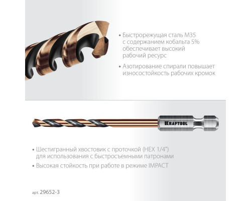 Сверло по металлу для винтовёртов и шуруповертов IMPACT READY НЕХ-1/4