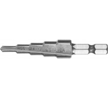 Сверло ступенчатое 4-12 мм, 5 ступеней, сталь HSS STAYER 29660-4-12-5
