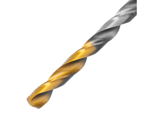Сверло спиральное по металлу 4,5 x 80 мм, Р6М5, Golden Tip Denzel (718231)
