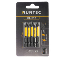Бита ударная H6.35 57мм PH2 5шт. RUNTEC RT-IB57