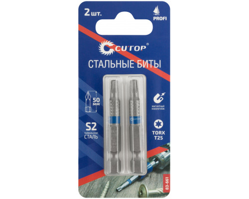 Биты стальные, 2 шт., CUTOP Profi, TORX T25, 50 мм (83-661)