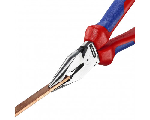 Плоскогубцы комбинированные остроконечные с удлинёнными губками, 185 мм, фосфатированные, 2-комп ручки (KN-0822185)