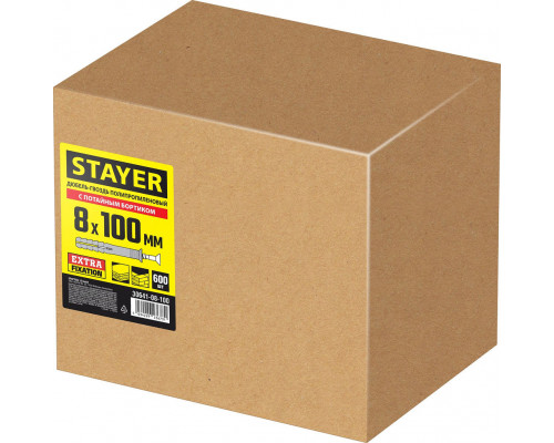 Дюбель-гвоздь 8 х 100 мм, потайной бортик, 600 шт STAYER 30641-08-100