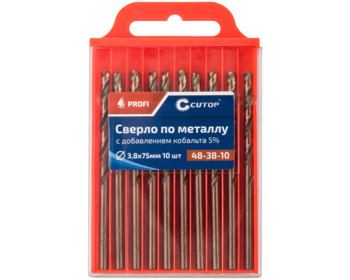 Сверло по металлу Cutop Profi с кобальтом 5%, 3,8 x 75 мм (10 шт) (48-38-10)
