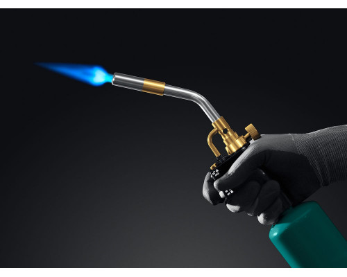 Газовая горелка Blue Fire KF-9000, с пьезоподжигом на баллон, турбо нагрев + 30%, 2000°C KRAFTOOL 55510