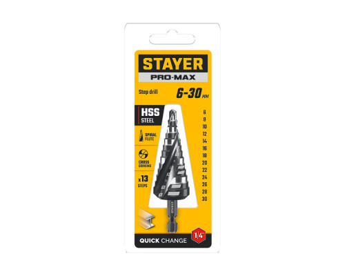 Сверло по стеклу и кафелю 4х кромка HEX 1/4 STAYER 8 мм 2985-08_z01  