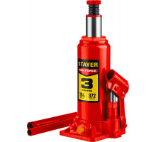 Домкрат бутылочный гидравлический 3 т, 194 - 372 мм RED FORCE Professional STAYER 43160-3