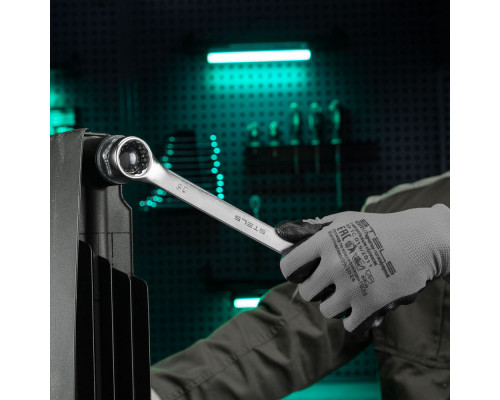 Ключ комбинированный, 25 мм, CrV, матовый хром Stels