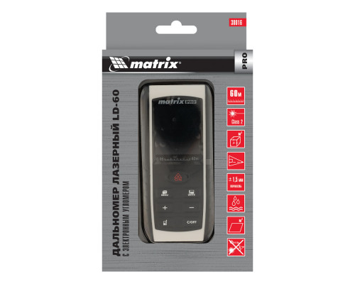 Лазерный дальномер LD-60,60 м,с электронным угломером Matrix