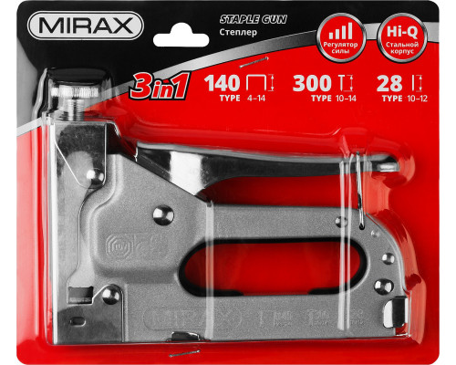 Степлер стальной X-140 тип 140 (G/11/57) 20GA (4-14 мм)/28/300 MIRAX 3146