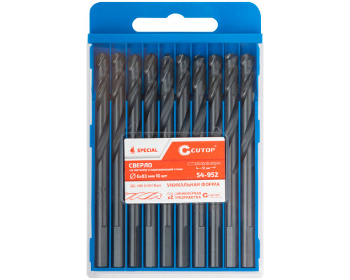 Сверло по металлу Cutop Special, HSS-G, 6 х 93/51 мм (10 шт) (54-952)