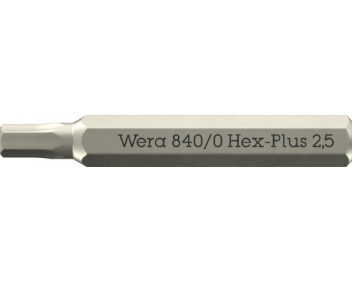 840/0 Micro Hex-Plus Бита с внешним шестигранником, HEX 2.5 x 30 мм, хвостовик шестигранный 5/32