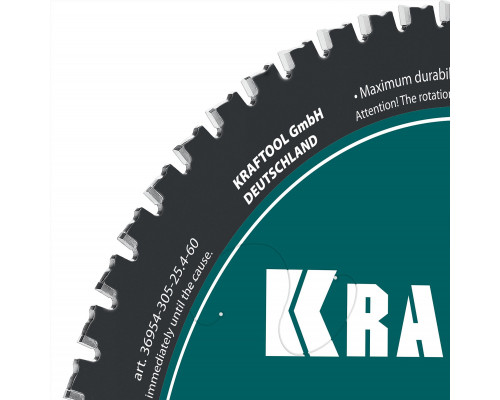 Диск пильный по металлу и стали Metal Cut, 305 х 25.4 мм, 60Т KRAFTOOL 36954-305-25.4-60