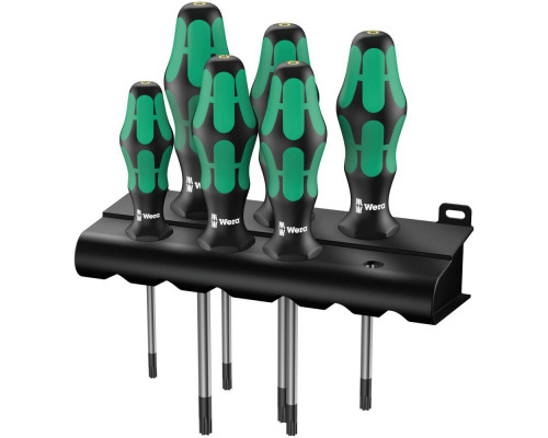 Набор отвёрток 6 пр. подставка TX 10x80/15x80/20x100/25x100/30x115/40x130 TORX Kraftform Plus серия 367/6 Wera WE-028062