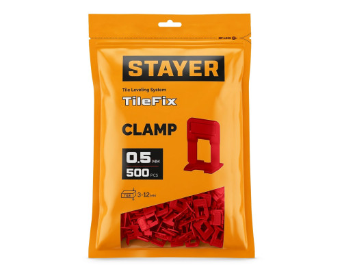 STAYER СВП TileFix, 0,5 мм, 500 шт, система выравнивания плитки ?ворота? (33844-500)