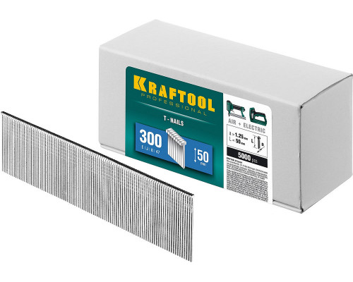 Гвозди тип 300 (47/J/F), 50 мм, калибр 18GA, 5000 шт KRAFTOOL 31785-50