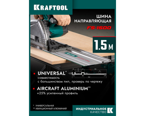 KRAFTOOL KRAFTFLEX FS-1500 мм, Направляющая шина (32432-1.5)