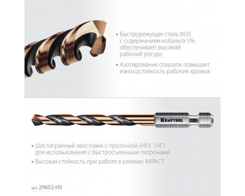 Набор сверл по металлу для винтовёртов и шуруповертов IMPACT READY НЕХ-1/4