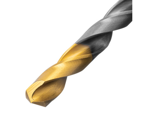 Набор сверл по металлу, 1-10 мм, Р6М5-TiN, Golden Tip, 10 шт Denzel (723001)