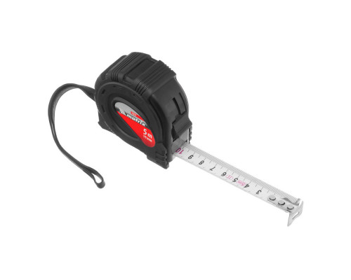 Рулетка Black,5 м х 19 мм,обрезиненный корпус Matrix