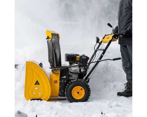 Бензиновая снегоуборочная машина SBM 610, 212 cc, ручной старт, фара Denzel (97653)