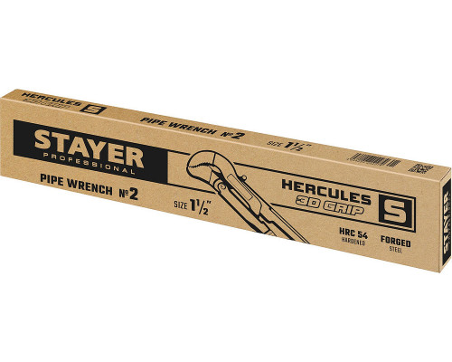 Ключ трубный с изогнутыми губками Professional Hercules-S STAYER №2, 1.5