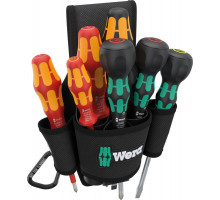 9621 SET 2 Kraftform Ball-Grip Набор отвёрток в поясной сумке, 8 пр., PH 1/2, Силовая SL 5.5, VDE SL 3.5, Ball-Grip: PH 1/2, SL 6 (WE-136033)