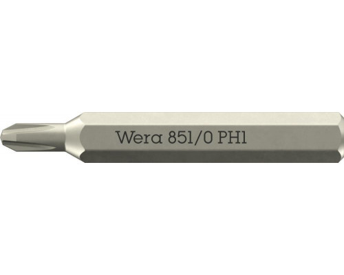 851/0 Micro Phillips Бита крестовая, PH 1 x 30 мм, хвостовик шестигранный 5/32
