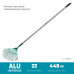 Веерные грабли PR-40 ALU, 440 х 250 х 1630 мм, 22 плоских зубца, алюминиевый черенок, PROLine GRINDA 39586