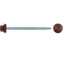 Шурупы кровельные со сверлом 4,8 х 70 100шт , бордовый RAL 3009 (фасовка) (23555-0)
