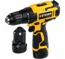 Дрель-шуруповерт 12 В, 30 Н·м, 2 АКБ (2 А·ч), кейс STEHER CD-120-2