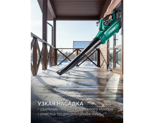 ЗУБР 20 В, 800 м3/ч, 1 АКБ LMS (4 Ач), воздуходувка аккумуляторная (ВА-800-41)