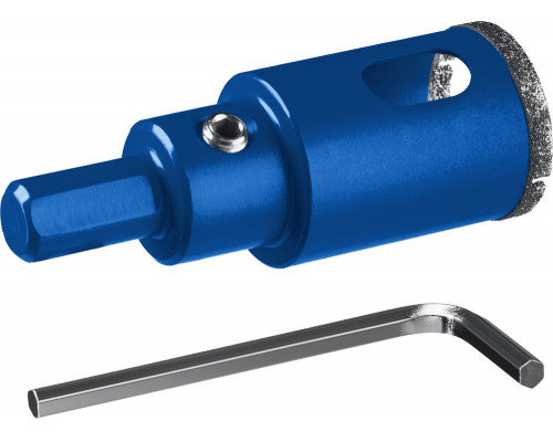 Коронка алмазная АГК, d 20 мм, центр. сверло, трехгранный хвост, Р60 ЗУБР Профессионал 29850-20