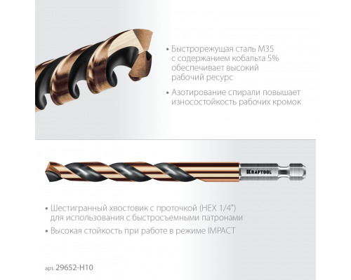 Набор сверл по металлу для винтовёртов и шуруповертов IMPACT READY НЕХ-1/4