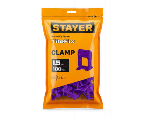 STAYER СВП TileFix, 1,5 мм, 100 шт, система выравнивания плитки ?ворота? (33846-100)
