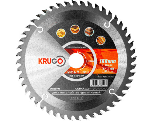 Пильный диск 160 x 2.2/1.4 x 48T x 20mm KRUGO (WA160048)