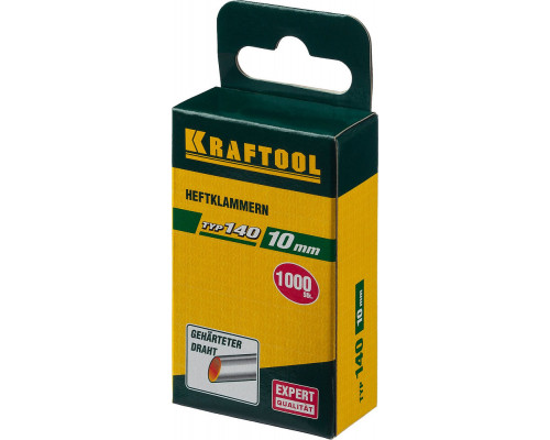 Скобы тип 140 (G/11/57), 10 мм, калибр 20GA, 1000 шт KRAFTOOL 31680-10