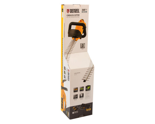 Кусторез аккумуляторный RBC510-36, Li-ion, 36 В, 4 Ач, нож 510 мм, поворотная ручка Denzel (59410)