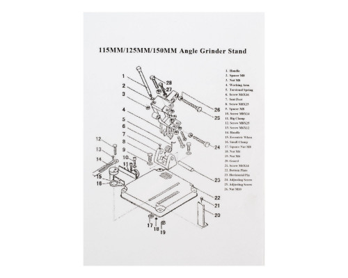 Станок для крепления УШМ COS-115 Sparta (934155)