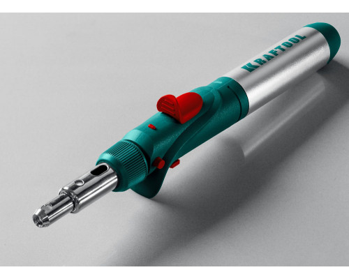 Газовый паяльник SolderGas, 120 K, 30–120 Вт, 1300°С, горелка, фен, пьезоподжиг, набор 10 в 1 KRAFTOOL 55503-H10